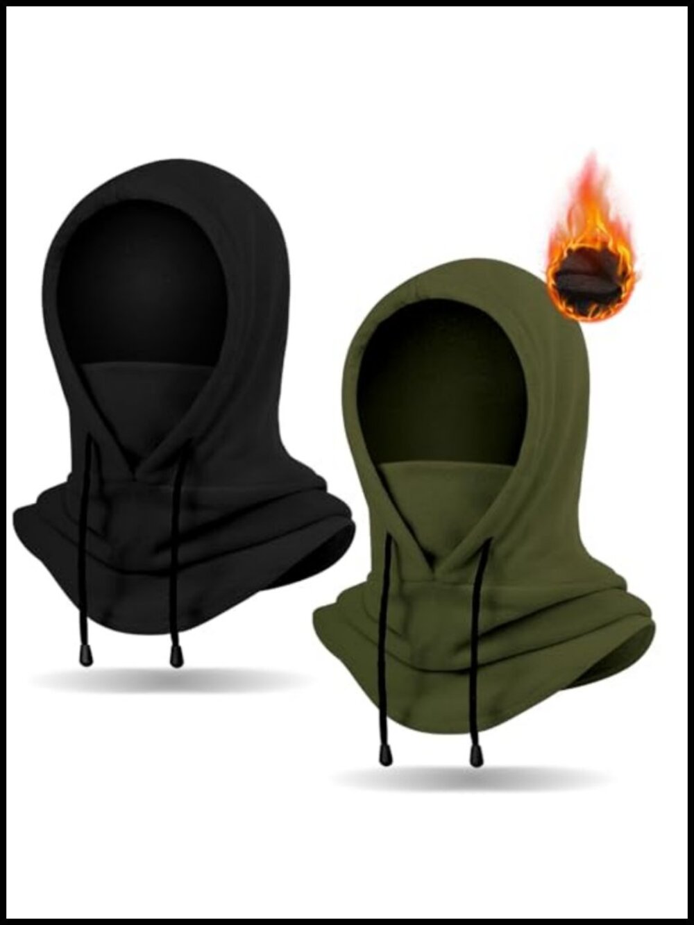 Fleece Balaclava Ski Mask 2 Pack Winter Face Cover Neck Gaiter Hood